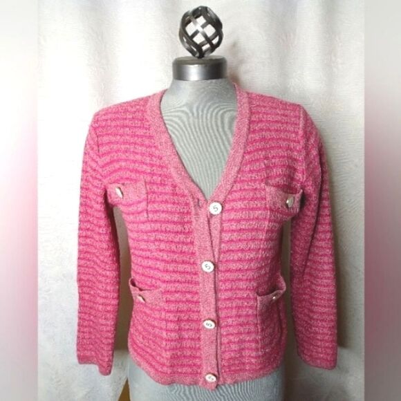 Cookie Kudos Sweaters - Pink # 5 Buttons Cookie Kudos Knit Women's Sweater Cardigan  Buttons SZ small
